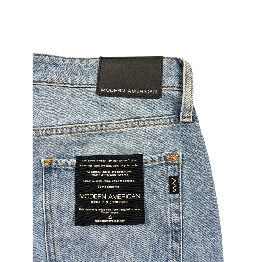 Modern American Rexford High Full Wide Straight Leg Jeans Miramar Blue